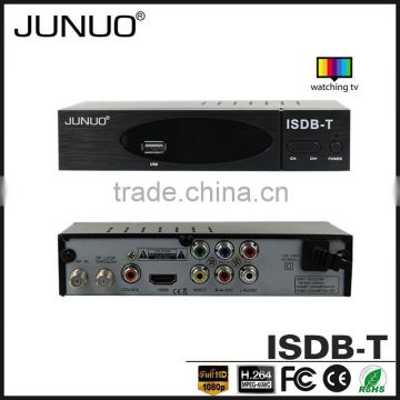 JUNUO shenzhen manufacture OEM quality FTA HD mpeg4 digital terrestrial tv decoder set top box isdb-t Brazil