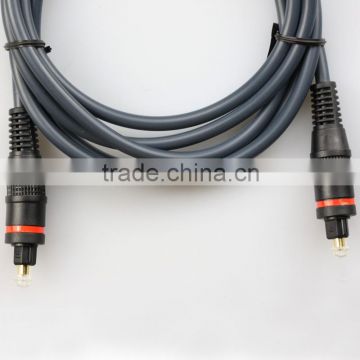 2015 Optical Fibre Cable Toslink to Toslink Moulded PVC Plug with colorful ring