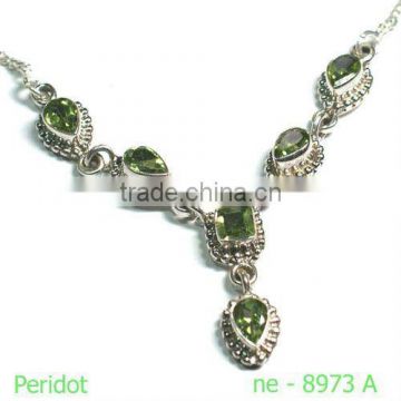 Peridot Jewelry, Silver Necklace, Gemstone Necklace