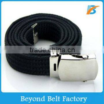 Beyond Black Solid Color Military Canvas Web Belt One Size Fits All