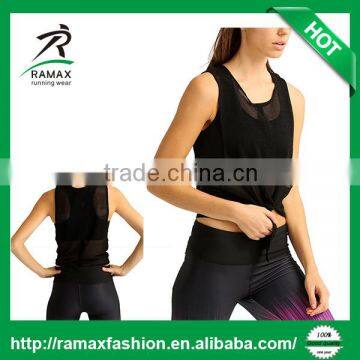 Ramax Custom Girls Sport Black Sexy Stylish Mesh Sleeveless Training Tank Top