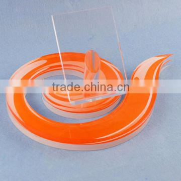 Laser Cutting Orange Acrylic Crafts Fashional Crystal Plexglas Crafts