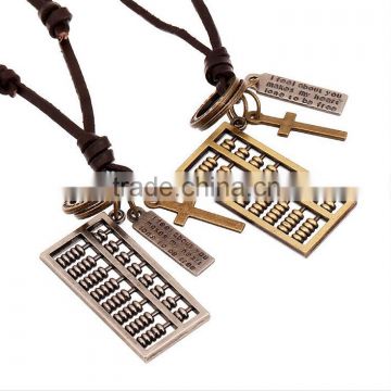 Hot sale simple design leather necklace