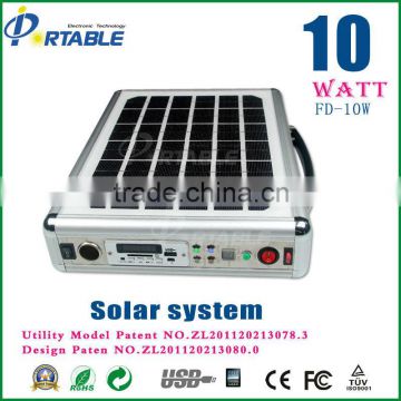 High efficiency portable solar system 10W