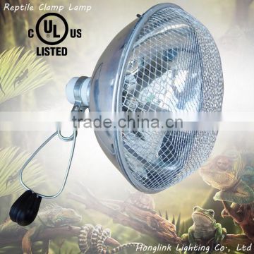 10" reptile E27 clip lamp with wire mesh guard for terrarium reptiles