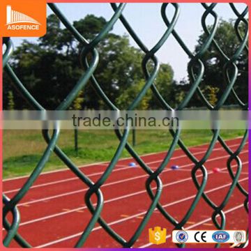 Football playground fence green color pvc coated chain link fencing