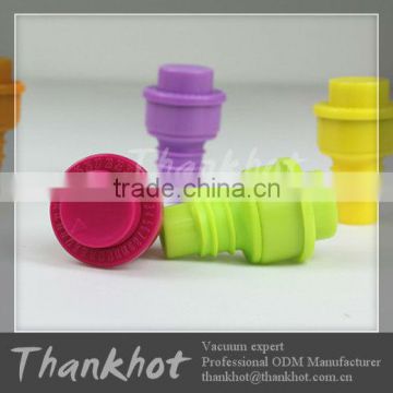 Wine Saver Vacuum Stoppers - Purple / Red / Green
