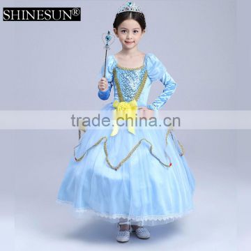 2016 wholesale princess kids flower girl dress for girl party wear western dress
