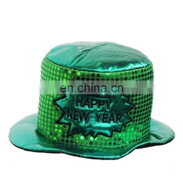 MCH-1039 Party happy new year funny green sequin top Hat for Carnival