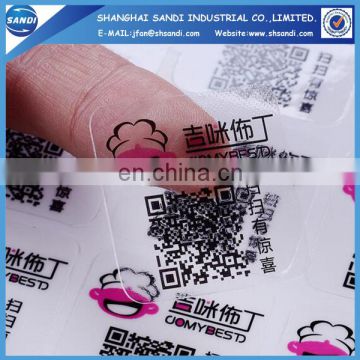 LOGO printed transparent adhesive pvc label