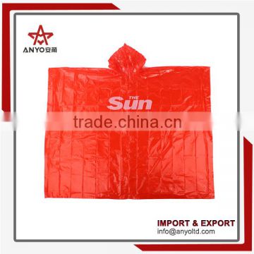 China wholesale high quality good prices hot sale pe disposable rain poncho