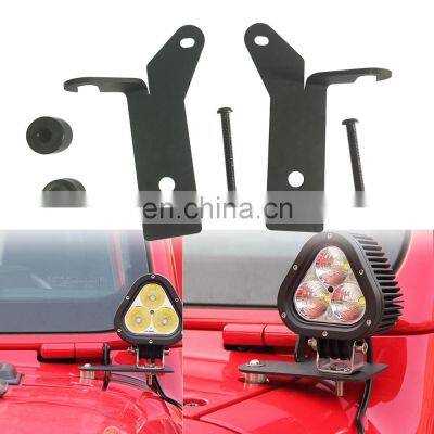 For Jeep For Wrangler JL2018++ Hood mount Front A-pillar Left and Right Side Hinge LED Work Light Mounting Brackets