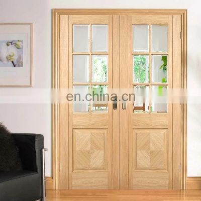 Modern residential glass wood swing doors exterior french wooden double front entry door