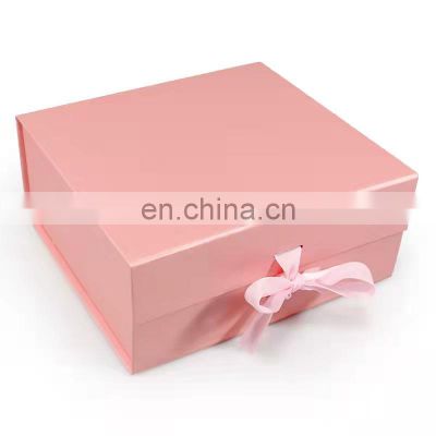 Wholesale custom logo folded cardboard shoe boxes magnetic paper box cardboard paper wedding gift box packaging with ribbon