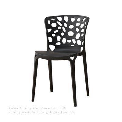 Stackable Hollow Back Monochrome Plastic Chair DC-N34