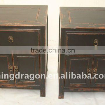 Chinese Antique black Colour bedside cabinet with one drawer two door 45*35*60cm