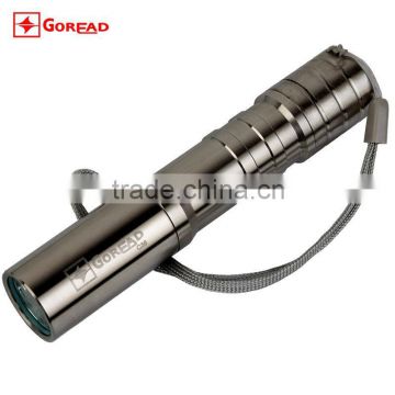 Goread C38 stainless steel high bright rechargeable 18650 Q5 led flashlight