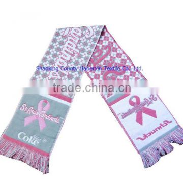 100% acrylic AIDS ribbon design woven scarf
