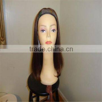 new fashion popular style 100% human virgin hair human hair band fall wig