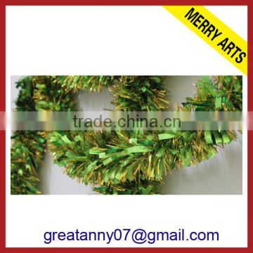 2015 new design christmas hanging green fabric tinsel