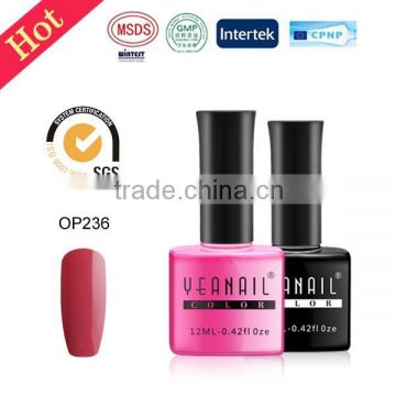 Beauty show YEANAIL 12ml bottle package 244 Opaque colors gel polish, nail polish, led/uv gel