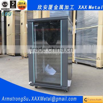 XAX1801 18U ventilated fan airflow perforated front and rear locking doors Rack mount Rackmount Server Cabinet