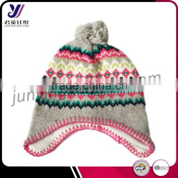 Wholesale wool felt knit cover ear beanie custom hats and caps (Accept the design draft)