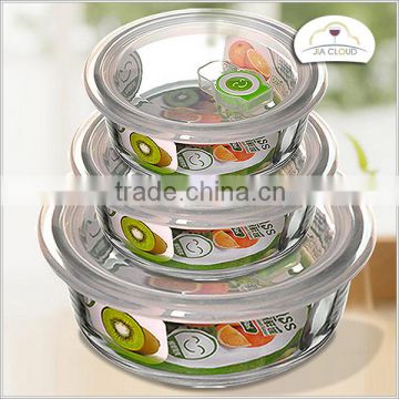 microwave glass food storage container 3-section food container