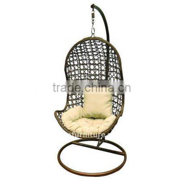 outdoor wicker hanging egg chair- patio rattan swing egg chair