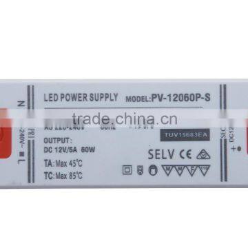 Best price High Conversion LED Driver power supply 12v 60w ac dc transformer high PF