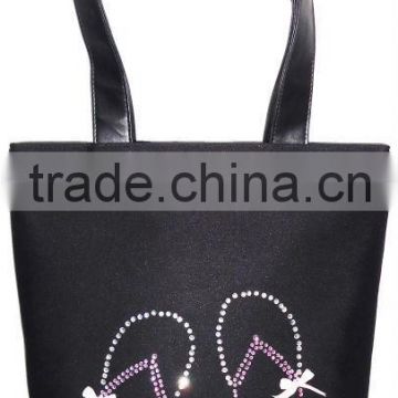 Fashion Polyester Handbag with Crystal Animal, Rhinestone Ladies Bag, D681S110057