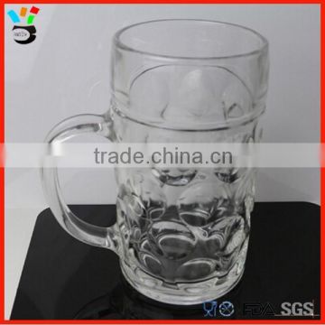 With Engraved Pattern Around & Handle 1L Machine Made Beer Glass