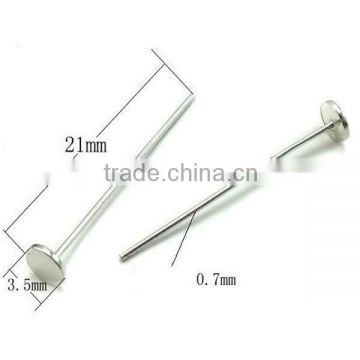 3.5*0.7*21mm T head sterling sivler pin for jewelry