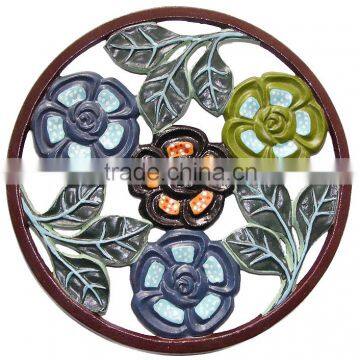 round flower and leave shape cast iron trivets