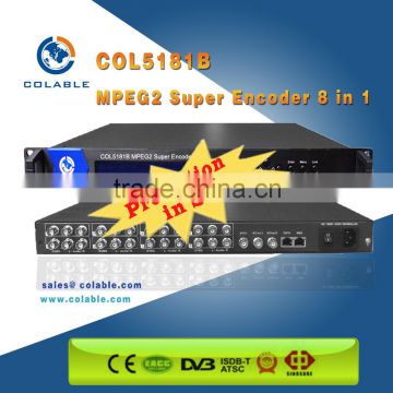 COL5181B mpeg2 and mpe4 catv/dstv/dtt broadcasting headend system encoder, 8ch av to ip udp encoder