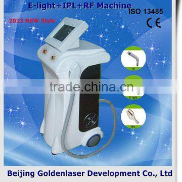 2013 laser tattoo removal slimming machine cavitation E-light+IPL+RF machine single depilatory heater