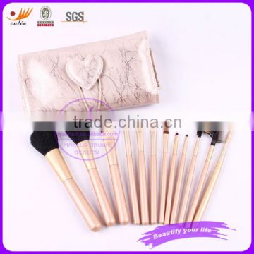 12pcs heart shaped pouch soft touch cosmetic brush set