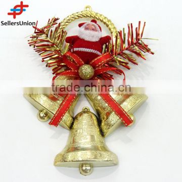 No.1 yiwu exporting commission agent wanted newest design golden jingle bells plastic christmas tree decor