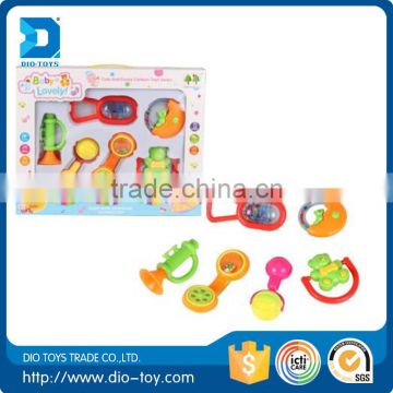 Brand new 6pcs baby plastic hand rattle toy,rattle toy,hand rattle toy