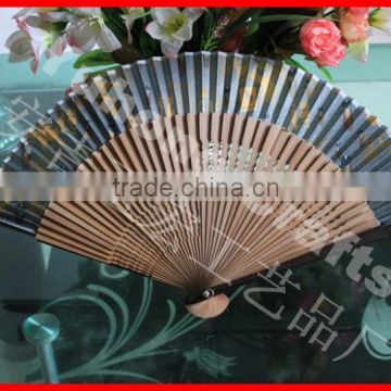 Bamboo material handcraft silk folding fan