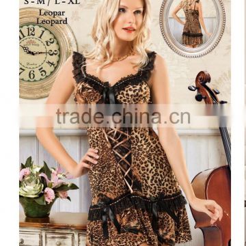 sexy hot leopard lingerie ladies nightdress babydoll 2016