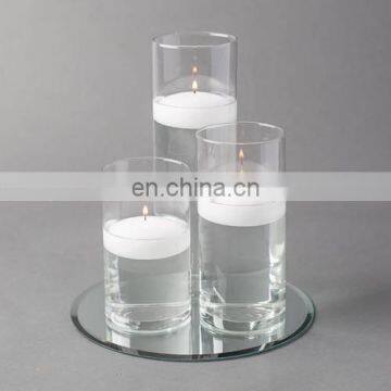 glass mirror candle plate for wedding or anniversary table mirror