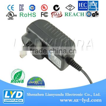 Shenzhen Factory price 12V 1A 12W Switching Power Adapter for UK Wall Mount