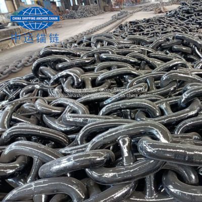 60mm Black Painted floating wind power platform  studless link anchor chain