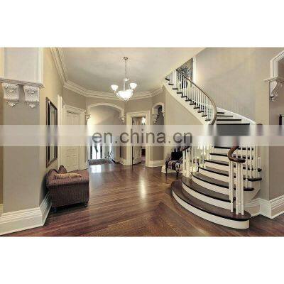 CBMMART mahogany curved wooden staircase pillar design