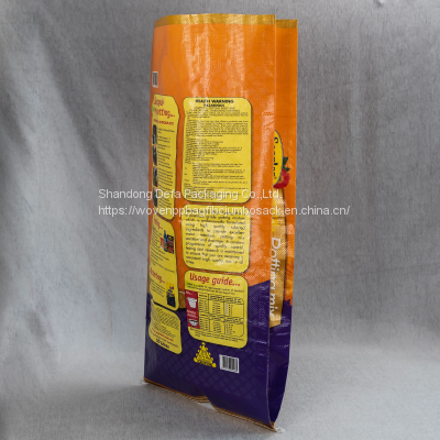 Waterproof Feed Packaging Laminated PP Woven 50kg Polypropylene Sacks Bags