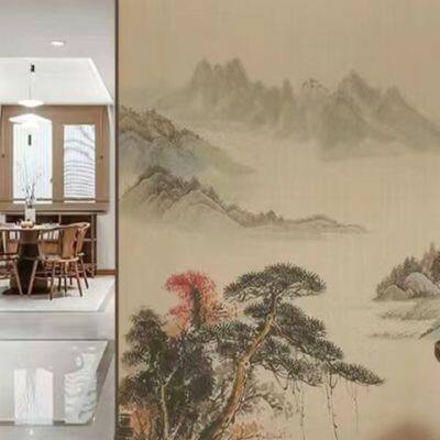 Imitation hand-painted wall cloth decorative painting, ink Chinese style