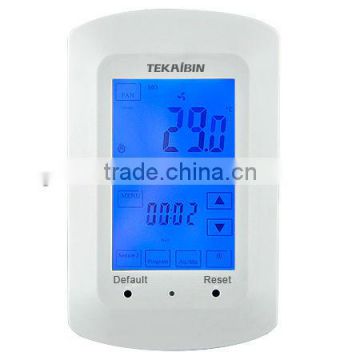 TKB750E Digital touch screen air-conditioning thermostat, weekly programmable thermostat, 2-pipe fan coil type