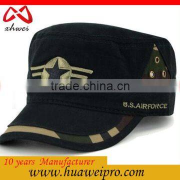 China Headwear Oem Adjustable Fitted Military Hats For Men Flat Top Snapback Cotton Caps For Man