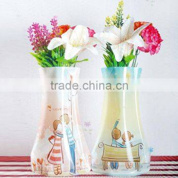 Foldable PVC Vase Disposable Plastic Vase